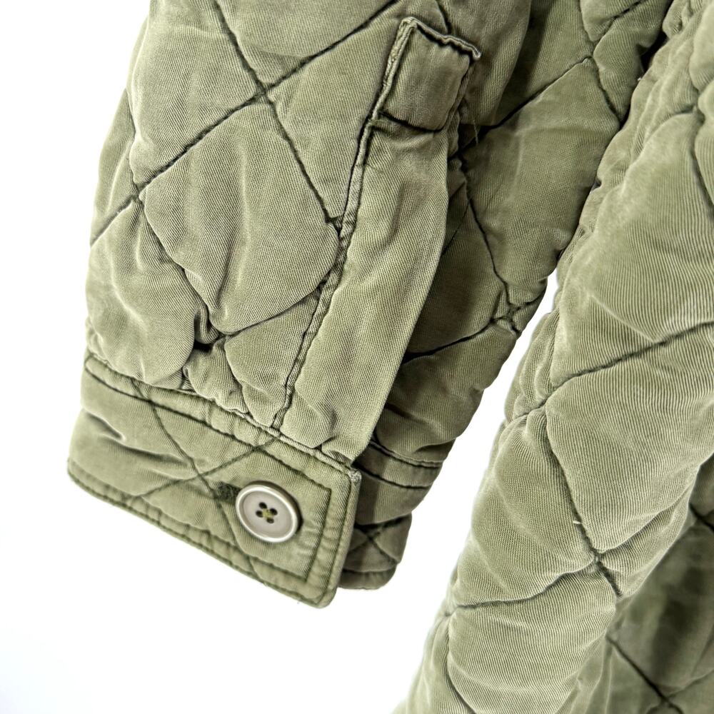 BlankNYC Olive Army Green Quilted Long Shacket Jacket Coat - Picture 6 of 9